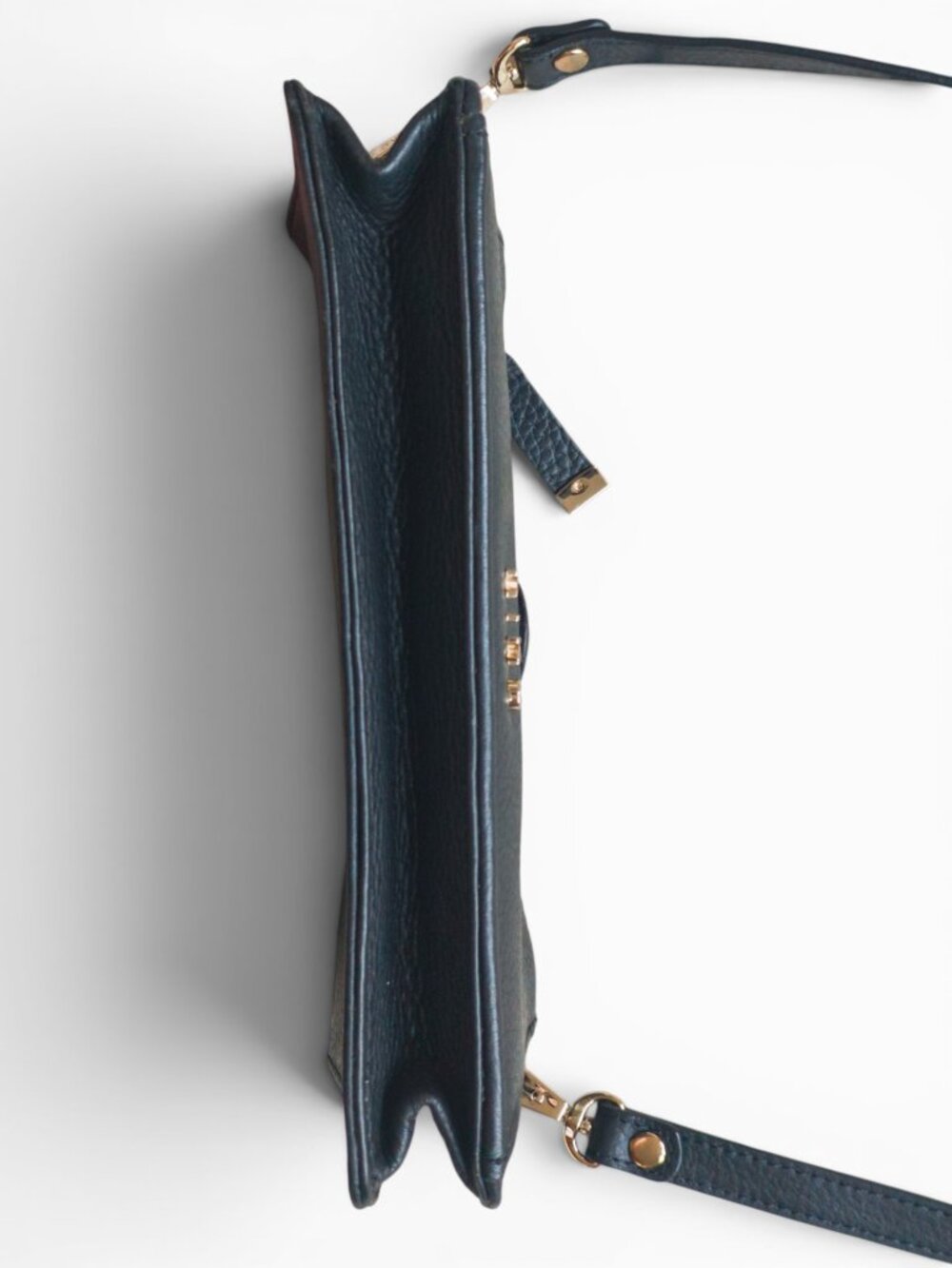 Kiko Pebbled Leather Wallet Crossbody – Black - Picture 5 of 10